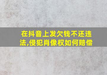 在抖音上发欠钱不还违法,侵犯肖像权如何赔偿