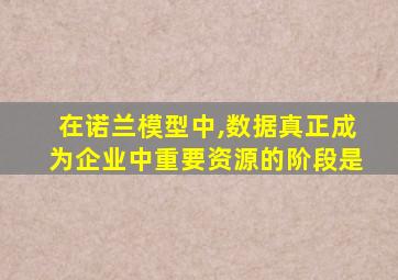 在诺兰模型中,数据真正成为企业中重要资源的阶段是