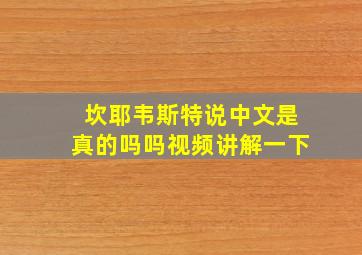 坎耶韦斯特说中文是真的吗吗视频讲解一下