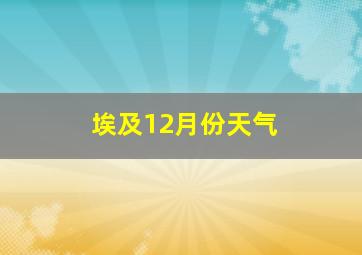 埃及12月份天气