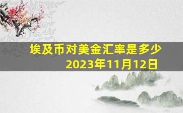 埃及币对美金汇率是多少2023年11月12日