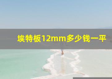 埃特板12mm多少钱一平