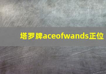 塔罗牌aceofwands正位