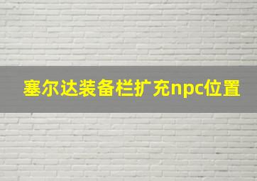 塞尔达装备栏扩充npc位置