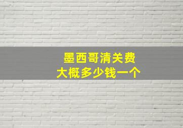 墨西哥清关费大概多少钱一个