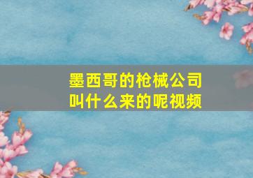 墨西哥的枪械公司叫什么来的呢视频