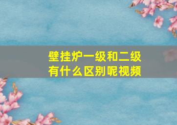 壁挂炉一级和二级有什么区别呢视频