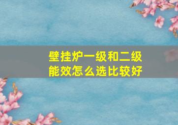 壁挂炉一级和二级能效怎么选比较好