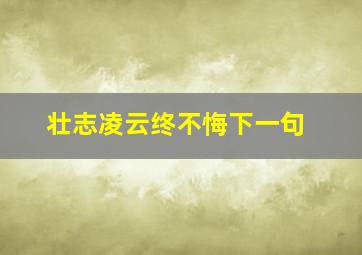 壮志凌云终不悔下一句