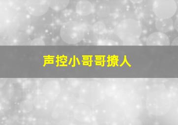 声控小哥哥撩人