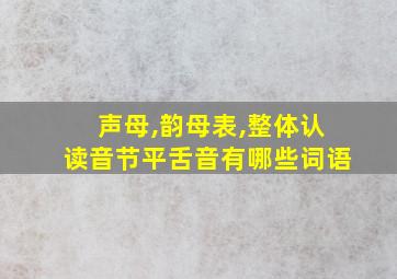 声母,韵母表,整体认读音节平舌音有哪些词语