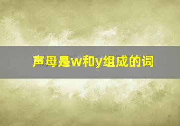 声母是w和y组成的词