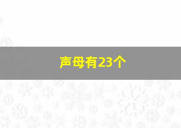 声母有23个