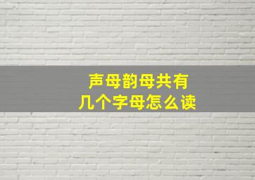 声母韵母共有几个字母怎么读