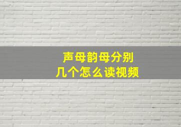 声母韵母分别几个怎么读视频