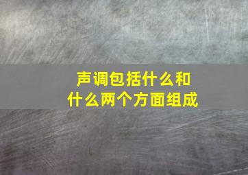 声调包括什么和什么两个方面组成