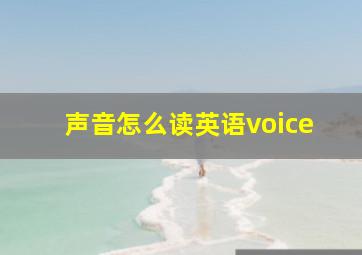 声音怎么读英语voice