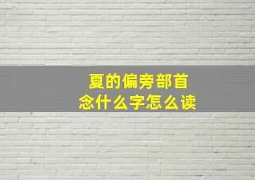 夏的偏旁部首念什么字怎么读