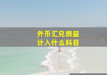 外币汇兑损益计入什么科目