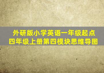 外研版小学英语一年级起点四年级上册第四模块思维导图