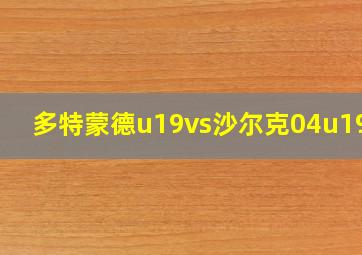 多特蒙德u19vs沙尔克04u19DS