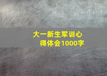 大一新生军训心得体会1000字