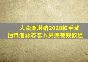 大众桑塔纳2020款手动挡汽油滤芯怎么更换视频教程