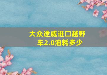 大众途威进口越野车2.0油耗多少