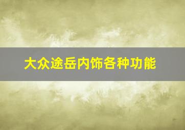 大众途岳内饰各种功能