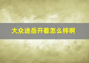 大众途岳开着怎么样啊