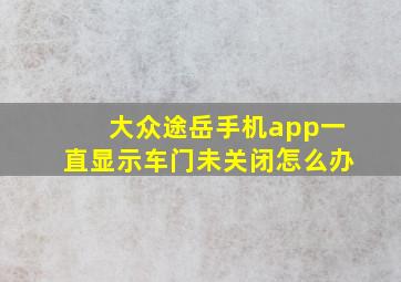 大众途岳手机app一直显示车门未关闭怎么办