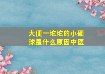 大便一坨坨的小硬球是什么原因中医