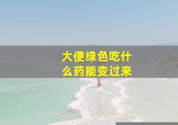 大便绿色吃什么药能变过来