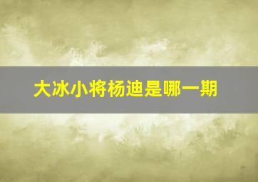 大冰小将杨迪是哪一期