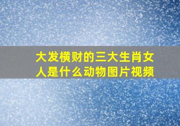 大发横财的三大生肖女人是什么动物图片视频