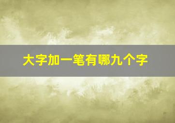 大字加一笔有哪九个字