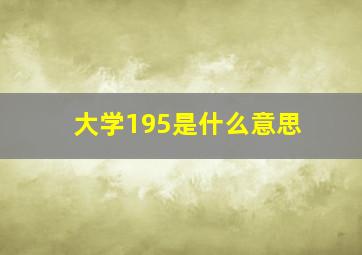 大学195是什么意思