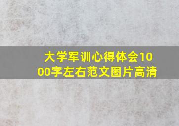 大学军训心得体会1000字左右范文图片高清