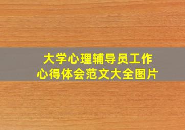 大学心理辅导员工作心得体会范文大全图片