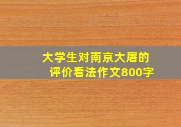 大学生对南京大屠的评价看法作文800字