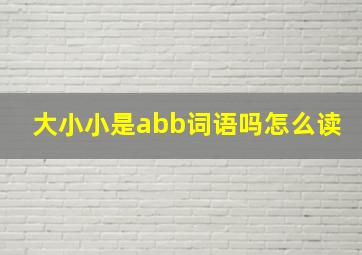 大小小是abb词语吗怎么读