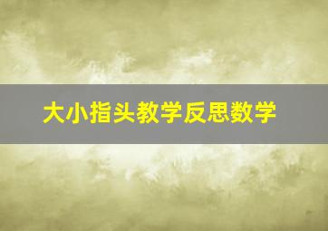 大小指头教学反思数学