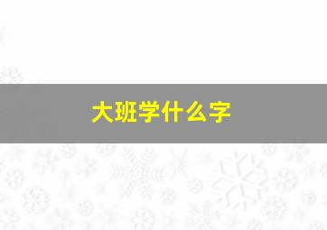 大班学什么字