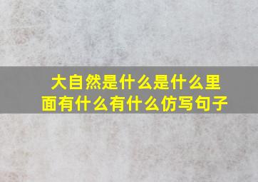 大自然是什么是什么里面有什么有什么仿写句子