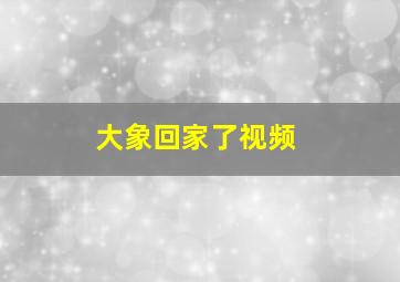 大象回家了视频