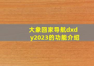 大象回家导航dxdy2023的功能介绍