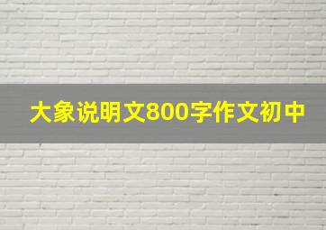 大象说明文800字作文初中