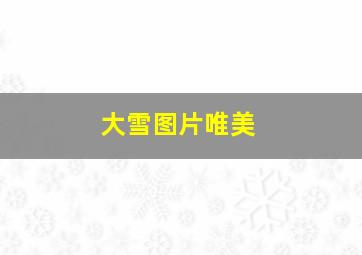 大雪图片唯美