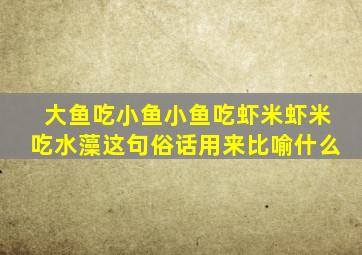 大鱼吃小鱼小鱼吃虾米虾米吃水藻这句俗话用来比喻什么