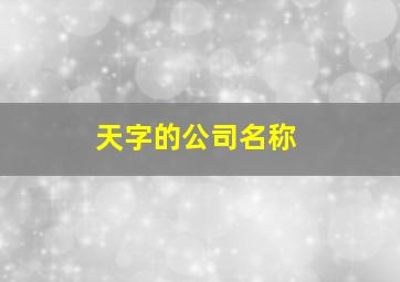 天字的公司名称